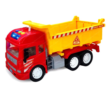 KrachtTruck | Diversión de juego robusta - Camión volquete accionado por fricción con luz y sonido para niños